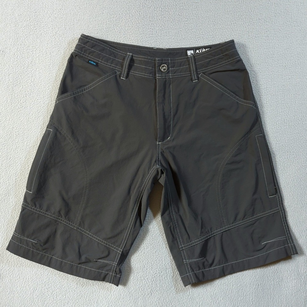 Kuhl Renegade Shorts Mens 33 Gray Nylon Spandex Cargo Outdoor Trail Shorts